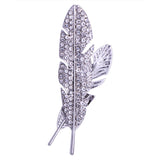 Broche de alfiler de aleación de plumas de lujo con diamantes de imitación completos
