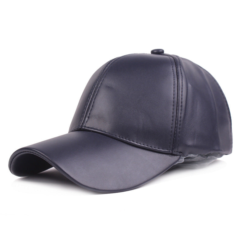 Solid Leather Baseball Cap