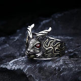 Gothic Rabbit Adjustable Sterling Silver Ring