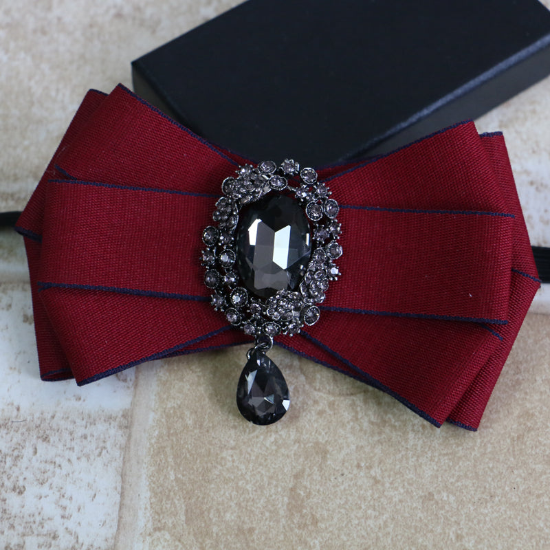 Dangle Rhinestone Applique Bow Tie