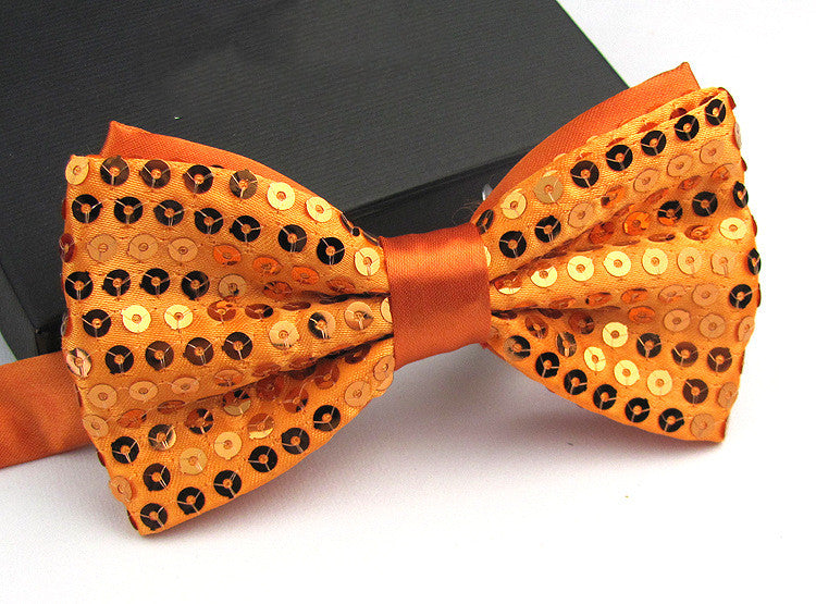 Bright Solid Sequined Bow Tie