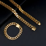 Hip Hop Rhombus Cuban Chain Plated Necklace