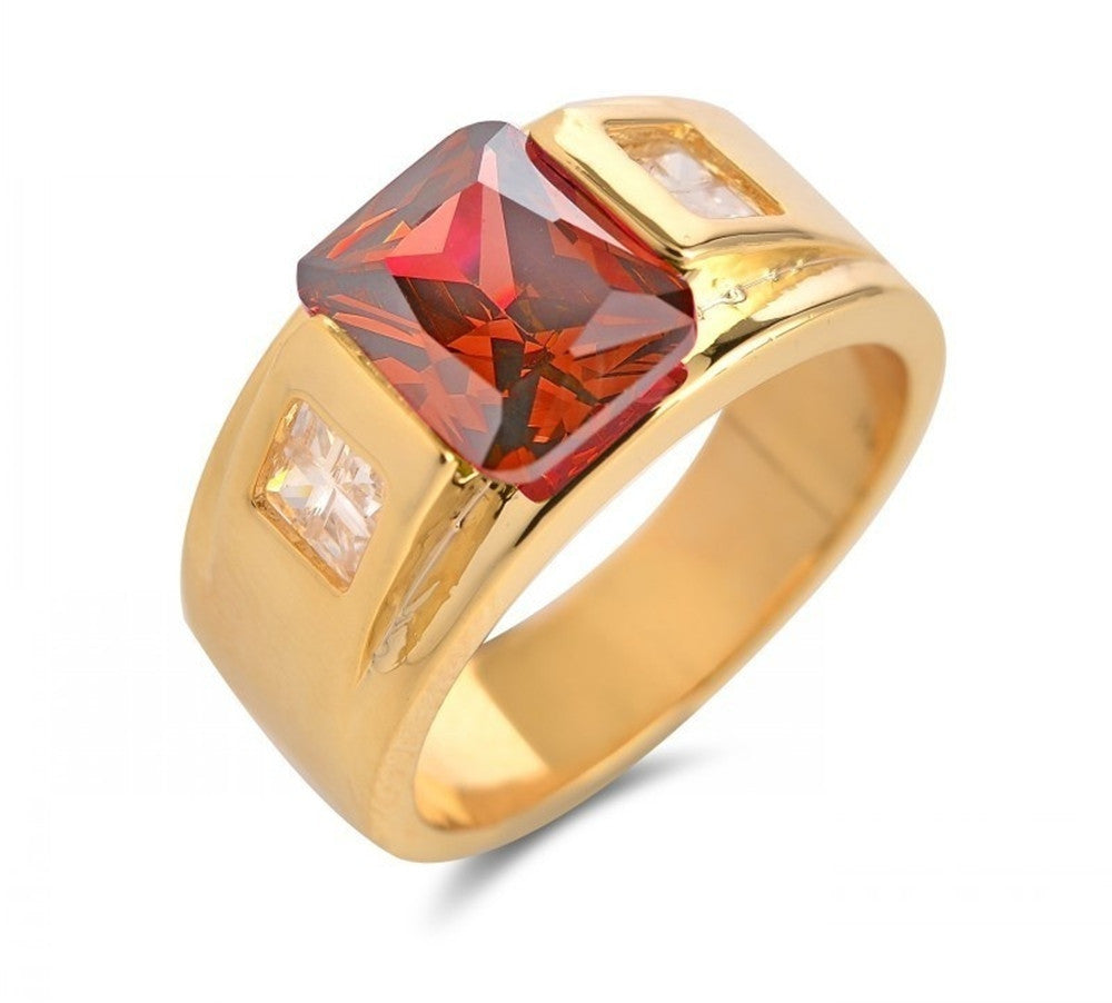 Luxurious Geometry Alloy Gemstone Ring