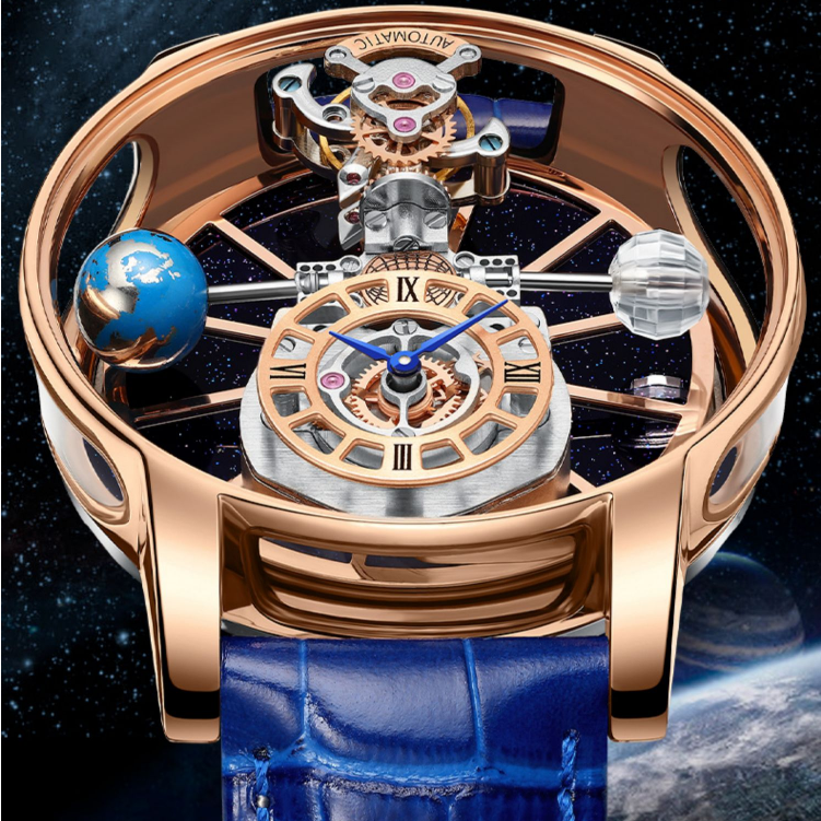 Hollowed-Out Quartz Leather Watch