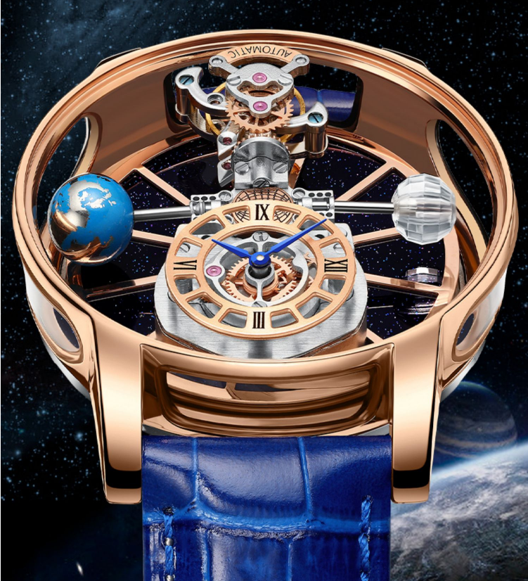 Hollowed-Out Quartz Leather Watch