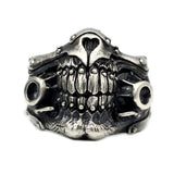 Gothic Teeth Skull Sterling Silver Ring