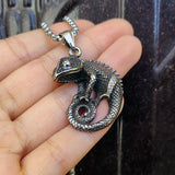 Chameleon Lizard Titanium Steel Pendant Necklace