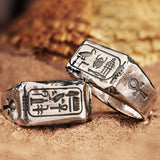 Ancient Egyptian Totem 925-Sterling Silver Adjustable Ring