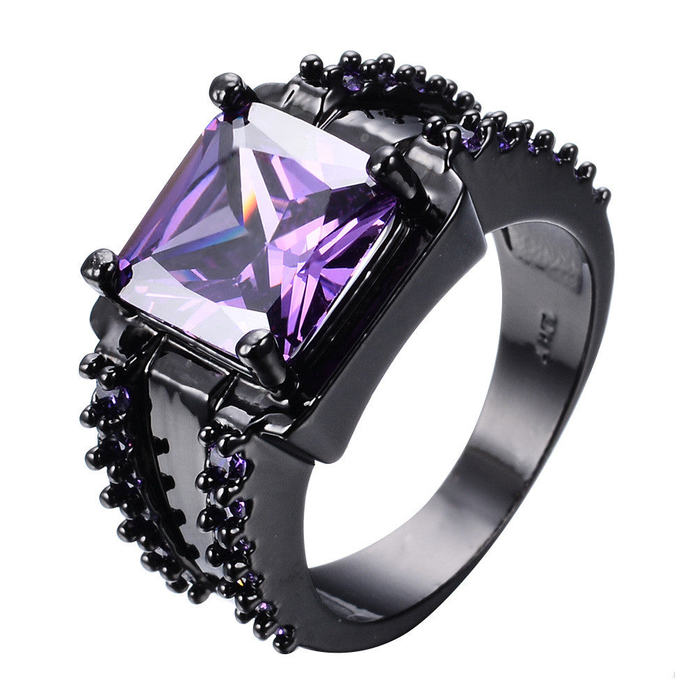 Retro Zircon Big Square Diamond Ring