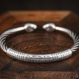 Tibetan Six-Character Mantra Cuff Bracelet