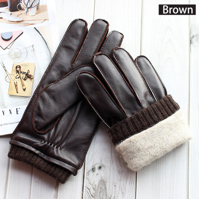 Windproof and Warm Sheepskin Short Gloves