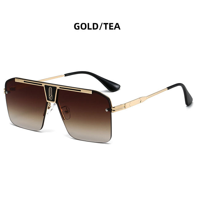 Lunettes de soleil PC à cadre métallique carré