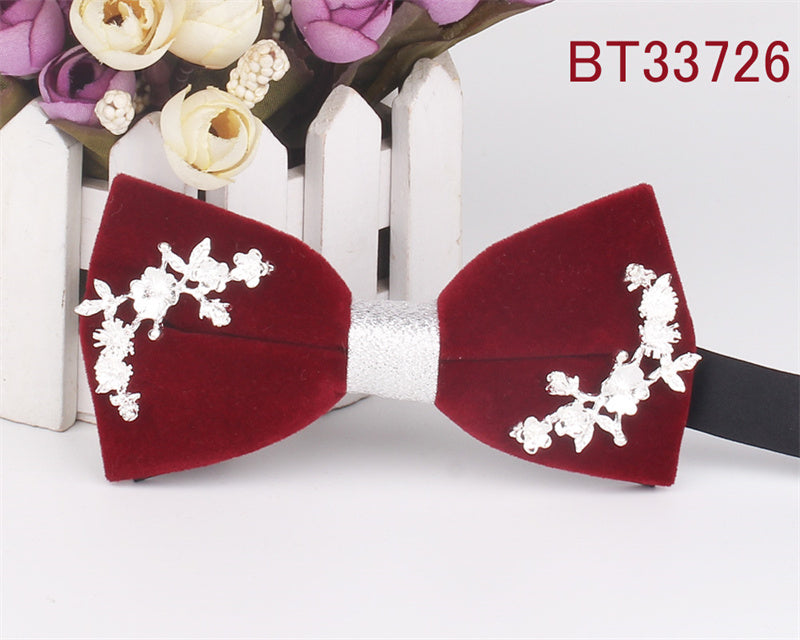 Metal Applique Red Bow Tie