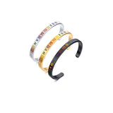 Titanium Steel Roman Numerals Cuff Bracelet