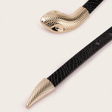 Snake Style Patent Leather Belt