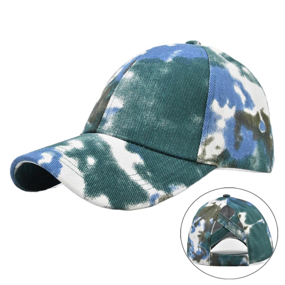 Gorra de algodón con estampado de teñido anudado