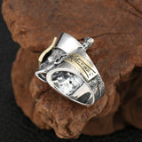 Ethnic Vampire Adjustable Sterling Silver Ring
