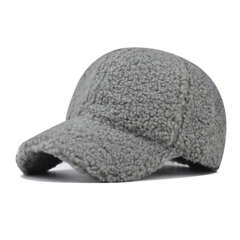 Solid Lamb Wool Warm Baseball Cap