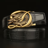Crocodile Alloy Buckle Genuine Leather Belt