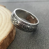 Retro Six Word Symbol 925-Sterling Silver Ring