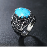 Retro Ethnic Carved Natural Stone Ring