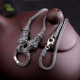 Lantern Pendant Snake Bone Chain Necklace