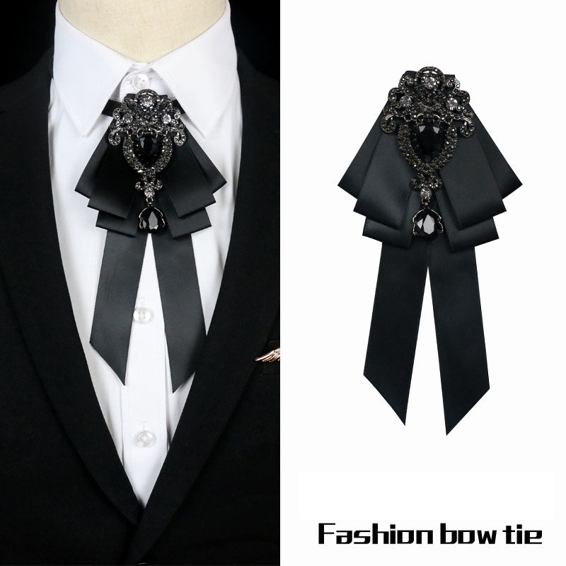 Charmed Rhinestone Brooch Multilayer Tie