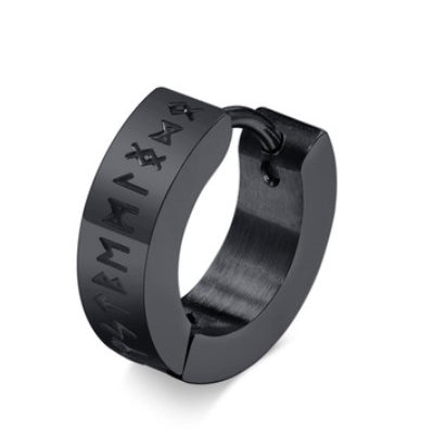 Viking Runes Hoop Earrings