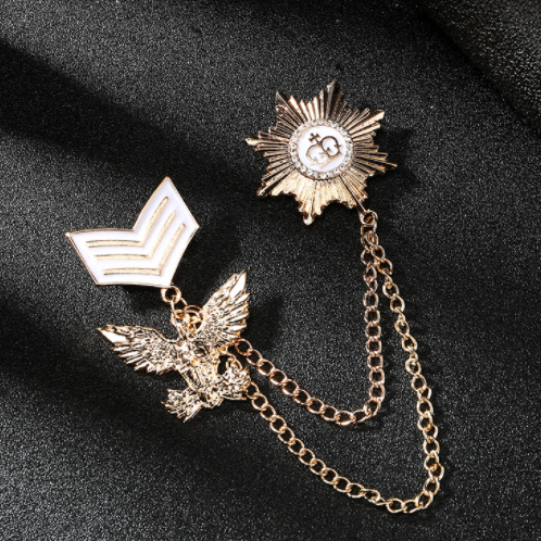 Five Pointed Star Chain Alloy Dripping Pin Brooch
