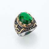 Retro Ethnic Carved Natural Stone Ring