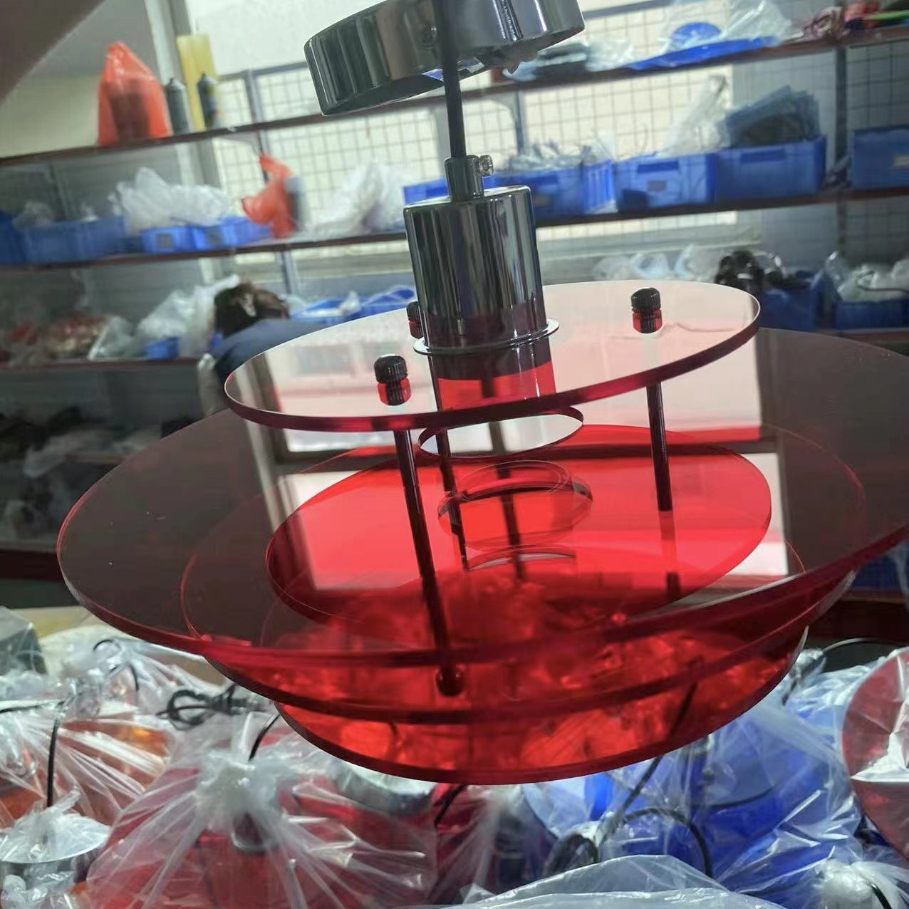 Unique Resin Layers Chandelier Lamp