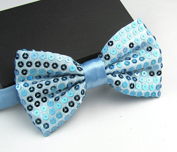 Bright Solid Sequined Bow Tie