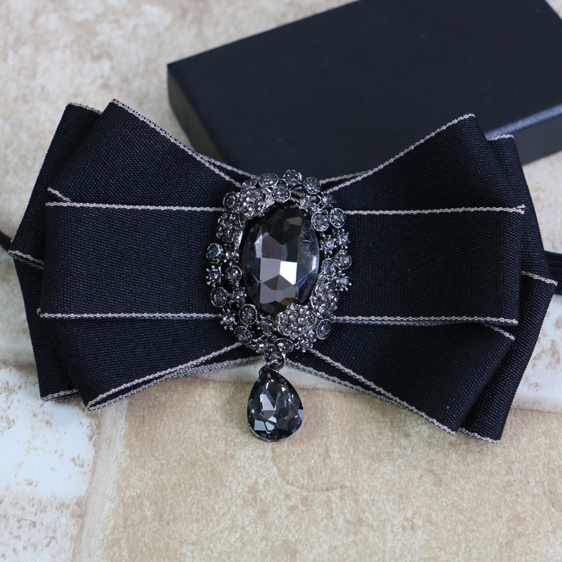Dangle Rhinestone Applique Bow Tie