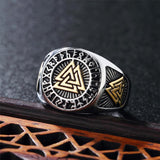 Mysterious Triangle Mantra Steel Rings
