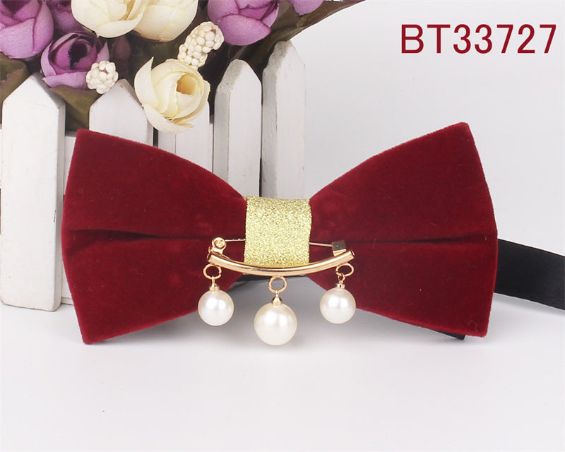 Metal Applique Red Bow Tie
