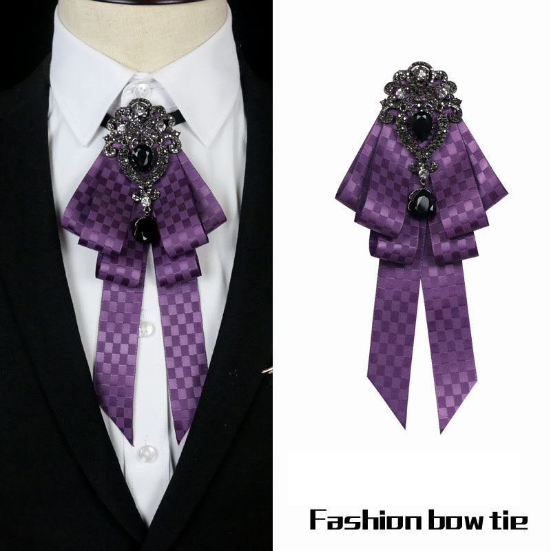 Charmed Rhinestone Brooch Multilayer Tie