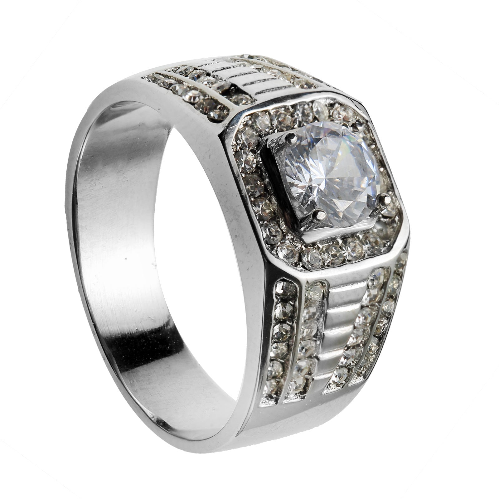 Anneau de strass Hip Hop de luxe