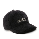 Letter Embroidery Solid Plush Cap