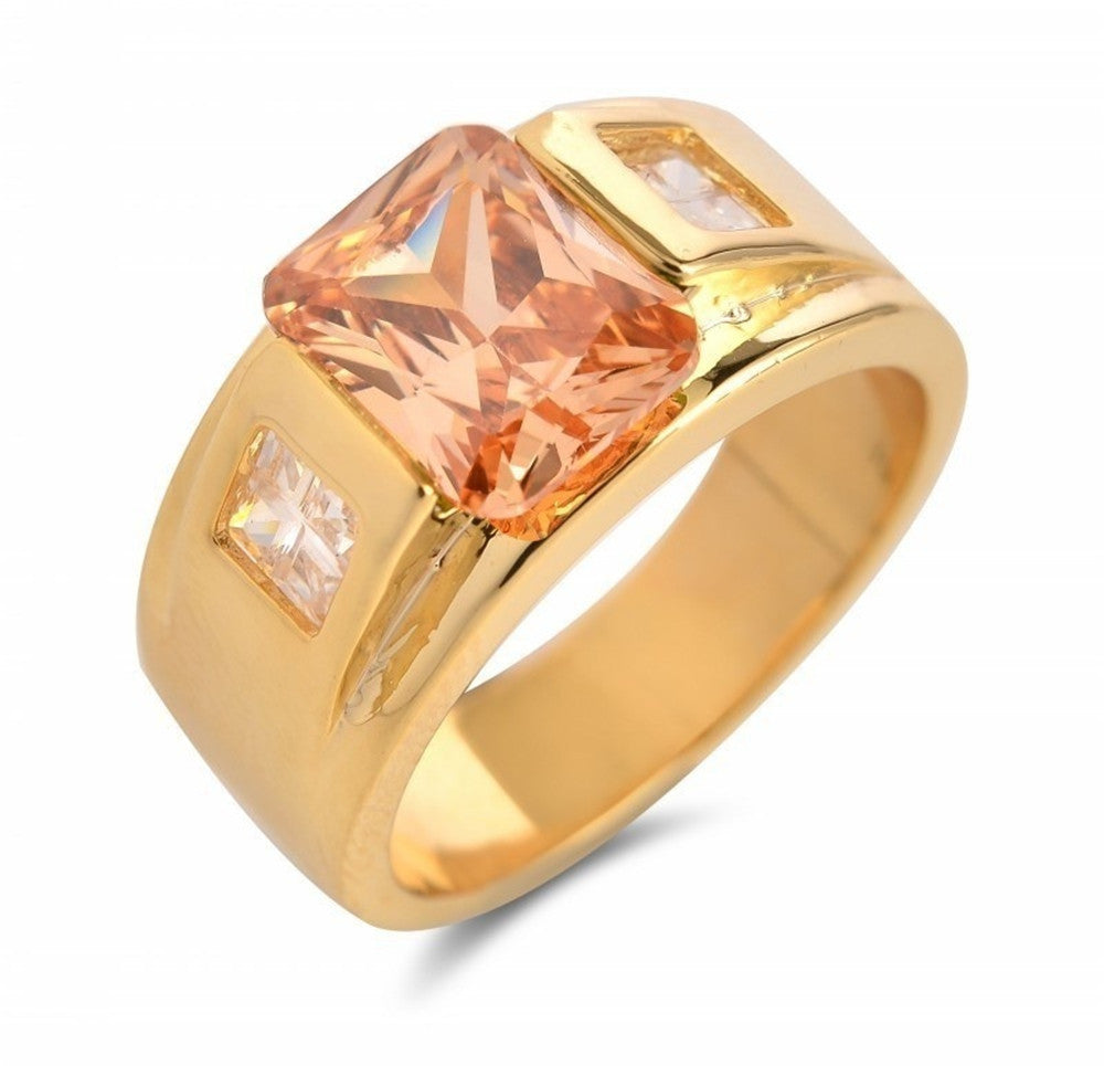 Luxurious Geometry Alloy Gemstone Ring