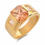 Luxurious Geometry Alloy Gemstone Ring
