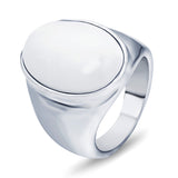 Retro Gemstone Men's Titanium Steel Ring