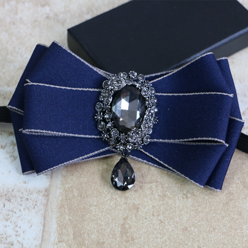 Dangle Rhinestone Applique Bow Tie