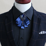 Men's Trendy Floral Rhinestone Multi-Layer Tie
