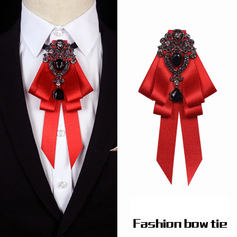 Charmed Rhinestone Brooch Multilayer Tie