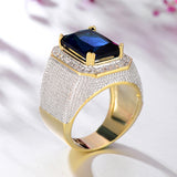 Luxurious Rectangular Stone Brass Ring