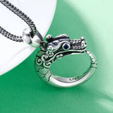 Rounded Dragon Sterling Silver Pendant