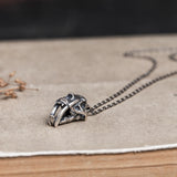 Animal Stone Age Skull Sterling Silver Necklace