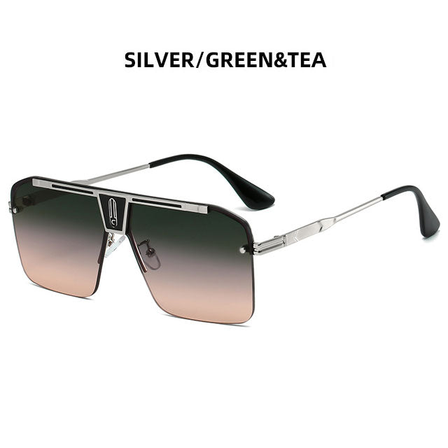 Lunettes de soleil PC à cadre métallique carré
