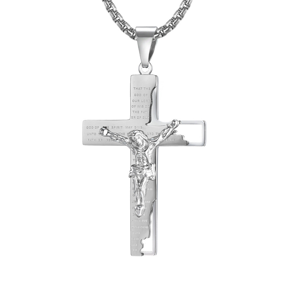 Religious Cross Titanium Steel Necklace