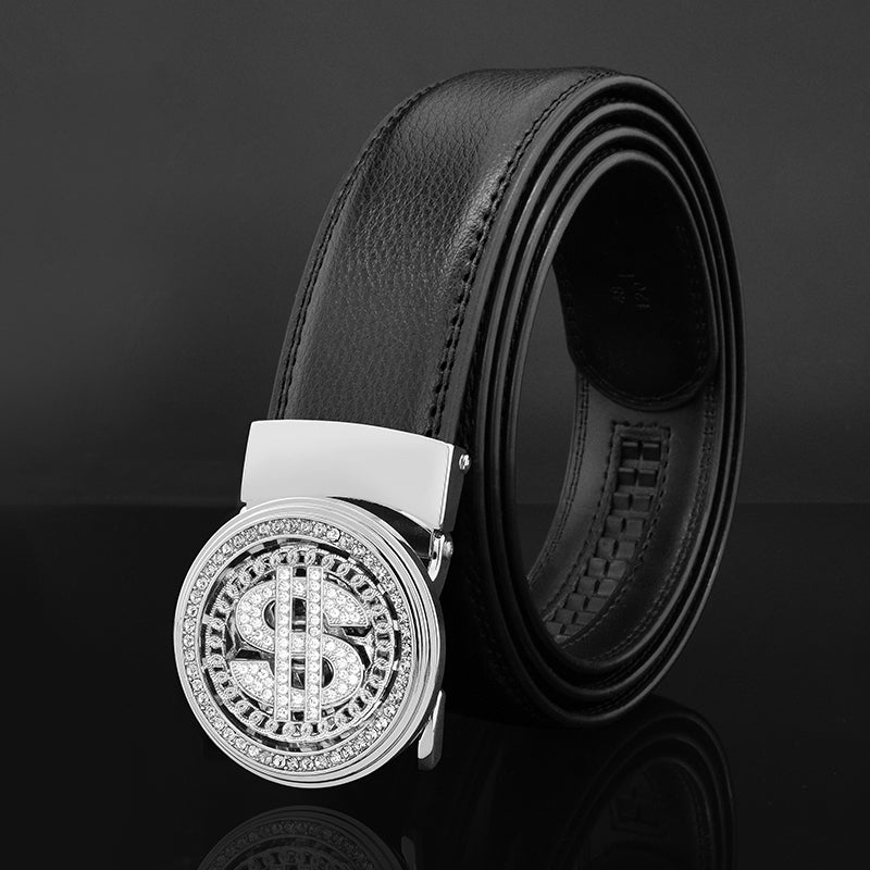 Luxury Rhinestone Buckle Dollars Pattern Belt